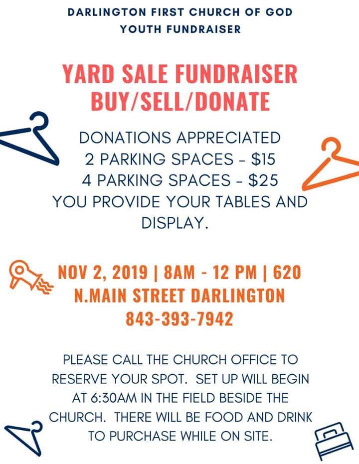 Yard Sale Saturday at First Church of God on North Main Street