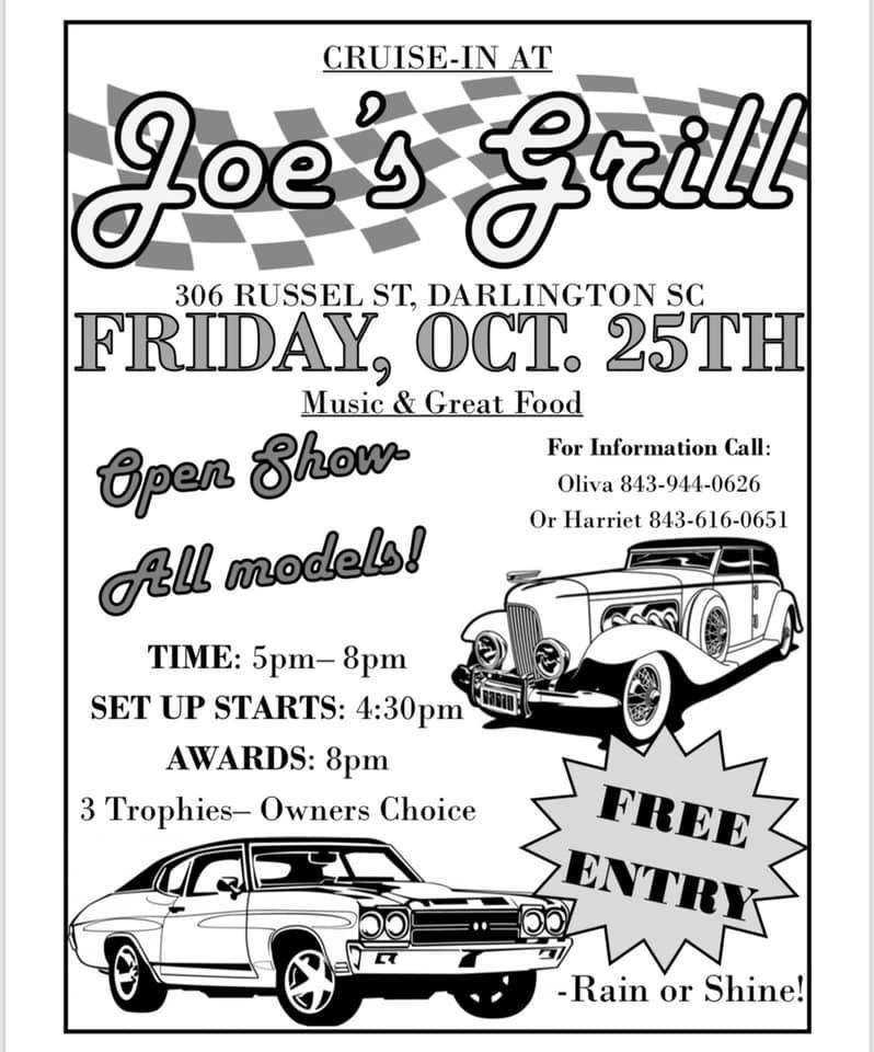 Joes Grill Cruise-In Flyer Oct. 25