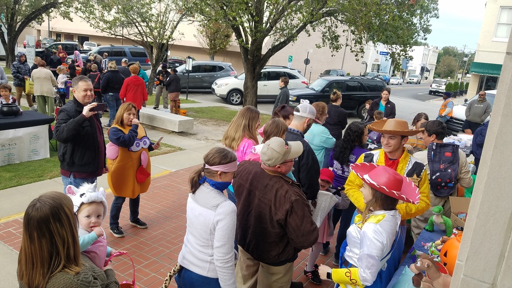 Trick-or-treating at the Scare on the Square in 2018