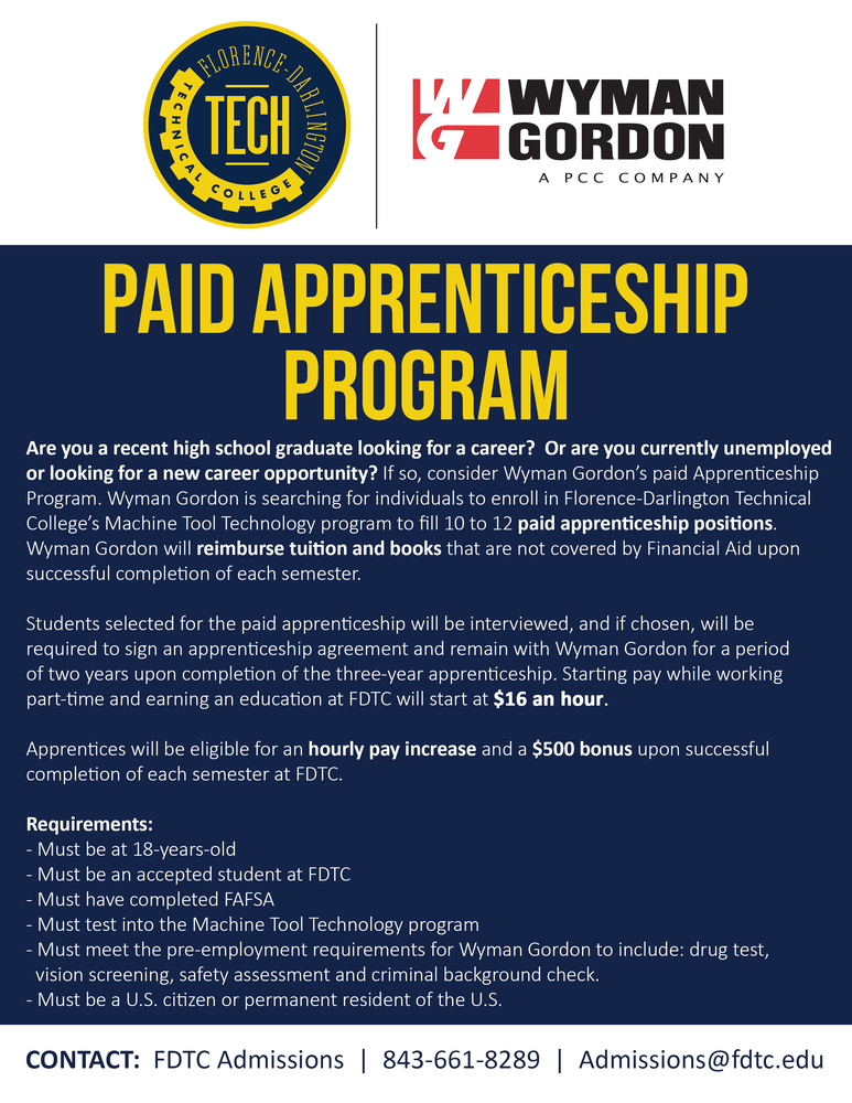 2021 Fall MTT Wyman Gordon Paid Apprenticeship