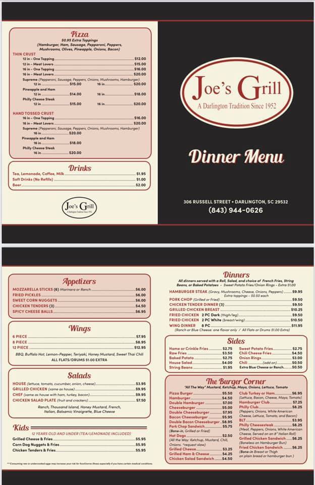 Joe's Grill at 306 Russell St.